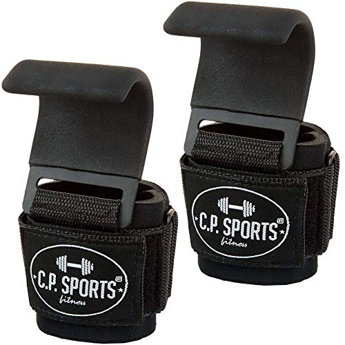C.P.Sports - Juego de Ganchos de dominadas Negro + Correas + Almohadilla de Agarre para Culturismo, Entrenamiento de Fuerza, Levantamiento de Pesas, Entrenamiento de Fuerza, Levantamiento de Pesas C.P.Sports - Juego de Ganchos de dominadas Negro + Correas + Almohadilla de Agarre para Culturismo, Entrenamiento de Fuerza, Levantamiento de Pesas, Entrenamiento de Fuerza, Levantamiento de Pesas
