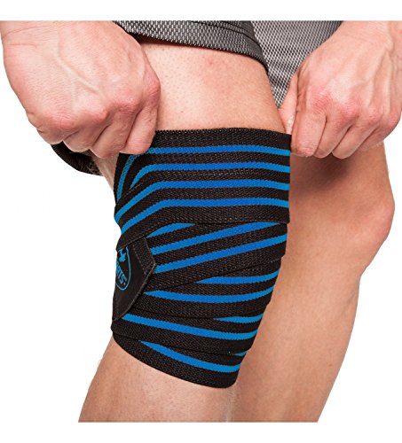 C.P.Sports Profesional Vendas de Rodilla 200cm - 250cm T25 - Entrenamiento con Pesas, musculación, Levantamiento de Pesas, Hombres, Mujeres, Vendaje de Fitness, Crossfit, Levantamiento Cruzado