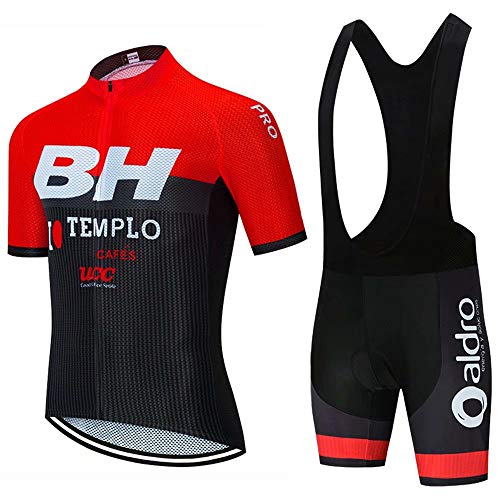 CQXMM Traje de Ciclismo para Hombre de Equipos. Culotte y Maillot con 3D Gel Pad para MTB, Spinning, Bicicleta de Carretera