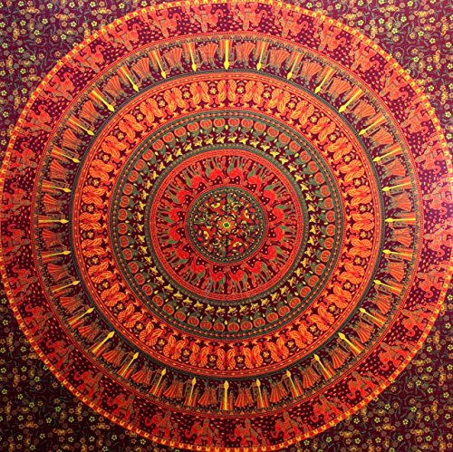 Craftozone Camel Elephant Mandala Tapestry Hippie Tapestry Mandala Tapestry Wall Hanging Wall Decor Home Decor (Maroon) Craftozone Camel Elephant Mandala Tapestry Hippie Tapestry Mandala Tapestry Wall Hanging Wall Decor Home Decor (Maroon)