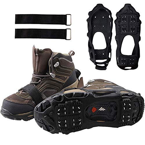 Crampones Nieve Hielo 24 Dientes Garras Antideslizantes Tracción sobre Zapatos Botas Cubierta Calzado Invierno al Aire Libre para Senderismo Pesca Escalada Crampones Nieve Hielo 24 Dientes Garras Antideslizantes Tracción sobre Zapatos Botas Cubierta Calzado Invierno al Aire Libre para Senderismo Pesca Escalada
