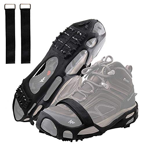 Crampones Nieve Hielo 24 Dientes Garras Antideslizantes Tracción sobre Zapatos Botas Cubierta Calzado Invierno al Aire Libre para Senderismo Pesca Escalada Crampones Nieve Hielo 24 Dientes Garras Antideslizantes Tracción sobre Zapatos Botas Cubierta Calzado Invierno al Aire Libre para Senderismo Pesca Escalada