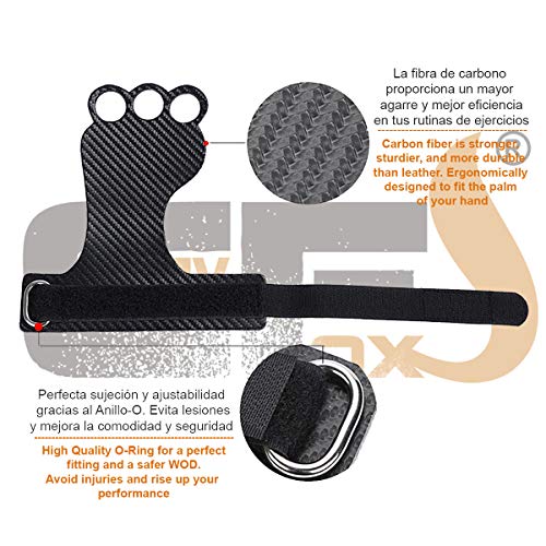 CRAZYFOXS Calleras para Crossfit - Grips 3H Fibra de Carbono – Guantes de Gimnasio para Protección de Manos - Diseño 2020 Ergonómico Hombre y Mujer - Gym Fitness Halterofilia (XL) CRAZYFOXS Calleras para Crossfit - Grips 3H Fibra de Carbono – Guantes de Gimnasio para Protección de Manos - Diseño 2020 Ergonómico Hombre y Mujer - Gym Fitness Halterofilia (XL)