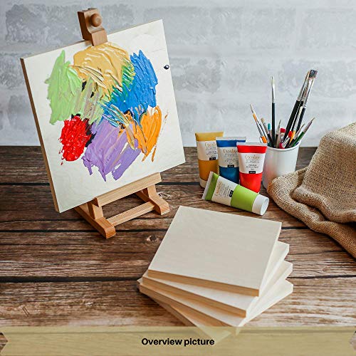 Creative Deco Tableros de Madera para Pintar | Set de 8 Piezas | 20 x 20 cm | Canvas Lienzo Contrachapado | Ideal para Una Amplia Variedad de Proyectos Artísticos