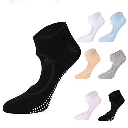 Creator2018 2 pares de calcetines deportivos para mujer, transpirables, para yoga, pilates, barras, ballet, danza, 35 – 39, color negro