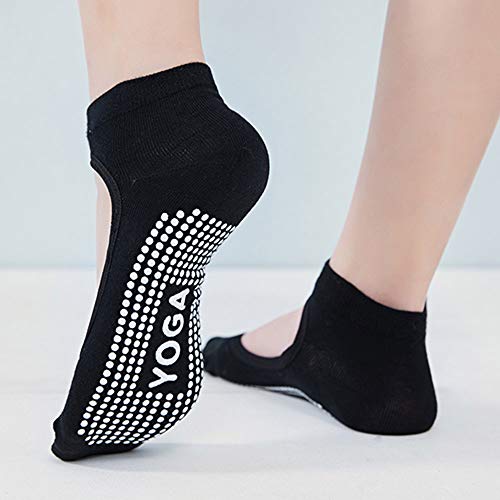 Creator2018 2 pares de calcetines deportivos para mujer, transpirables, para yoga, pilates, barras, ballet, danza, 35 – 39, color negro