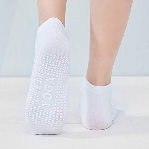 Creator2018 2 pares de calcetines deportivos suaves transpirables 35-39EU calcetines de yoga antideslizantes, ideales para pilates, pura barra, ballet, baile, entrenamiento descalzo, color blanco