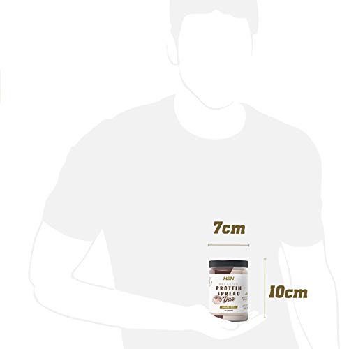 Crema Hiperproteica de Cacao y Avellanas baja en azúcar de HSN | Nut Choco Protein Spread DUO | Con Whey Protein | Saludable y Deliciosa | Sin Aceite de Palma, Sin Gluten | Vegetariana | 300 g