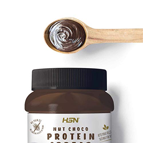 Crema Hiperproteica de Cacao y Avellanas de HSN | NutChoco con Whey Protein | Ideal para Untar en Tortitas ¡Deliciosa! | Baja en azúcar, Sin Aceite de Palma, Sin Gluten, Apto Vegetarianos, 400 gr