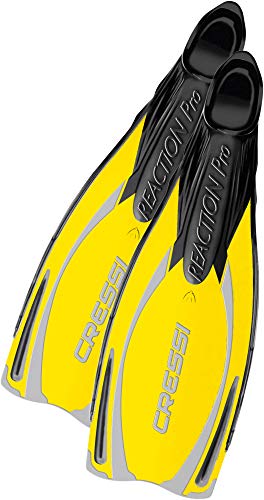 Cressi Flosse Reation Pro Aletas, Unisex, Amarillo/Plateado, 38-39