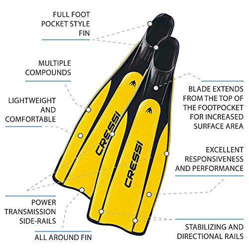 Cressi Flossen Pro Star Aletas de Buceo, Unisex, Amarillo, 41-42 Cressi Flossen Pro Star Aletas de Buceo, Unisex, Amarillo, 41-42