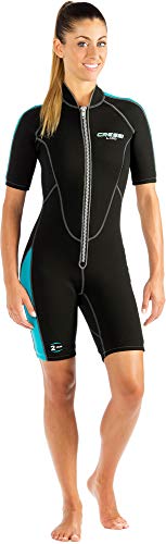 Cressi Neopren Shorty Lido Monoshort sin Capucha, de pantalón y Manga Cortos, Mujer, Negro/Azul, M/3 Cressi Neopren Shorty Lido Monoshort sin Capucha, de pantalón y Manga Cortos, Mujer, Negro/Azul, M/3
