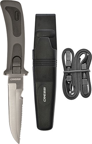 Cressi RC555000 VIGO - Cuchillo de buceo, color negro y gris