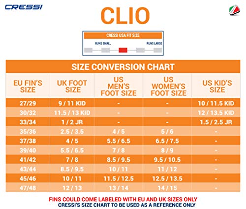 CRESSI-SUB Clio Premium Aletas para Buceo, Snorkeling y Natación, Unisex, Azul, 37/38 CRESSI-SUB Clio Premium Aletas para Buceo, Snorkeling y Natación, Unisex, Azul, 37/38