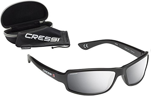 Cressi XDB100012 Gafas de Sol, Unisex Adulto, Negro/Lentes Espejadas Plata, Ultra Flex Talla única