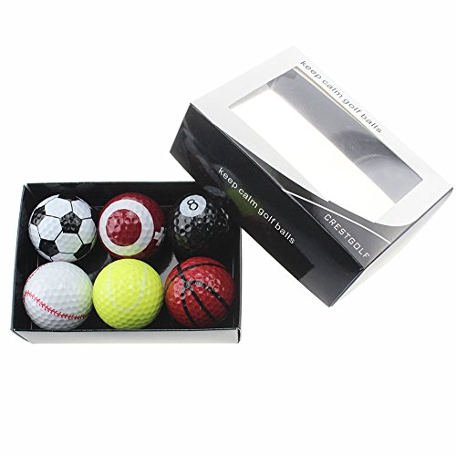 CRESTGOLF - Pelota de golf deportiva (6 unidades, con caja de embalaje), Bolas deportivas mixtas.