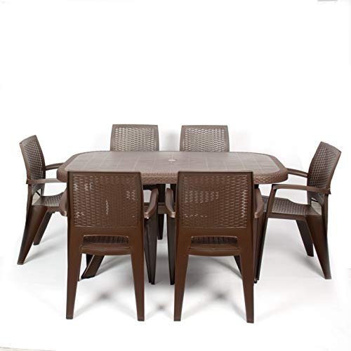 CREVICOSTA QUALITY MARK MARCAS DE CALIDAD Conjunto Luxe 6 SILLAS Caribe Y 1 Mesa Caribe Chocolate CREVICOSTA QUALITY MARK MARCAS DE CALIDAD Conjunto Luxe 6 SILLAS Caribe Y 1 Mesa Caribe Chocolate