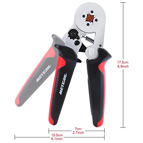 Crimpadora de Terminales, Meterk Alicates de Terminales Profesional con 1800 pcs 0.25-10.00 mm² Terminales de Cableado Aislados