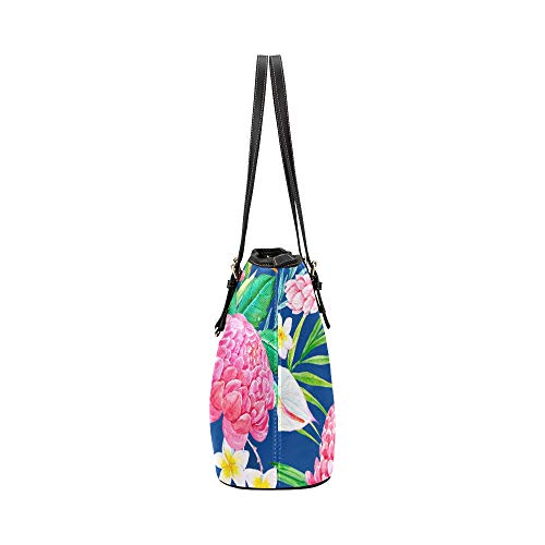 Crisantemo Flor moderna Bolsa de cuero grande Manija superior Bolsas de mano Bolsos causales Bolsos con cremallera Hombro Compras Monedero Organizador de equipaje para damas niñas para mujer