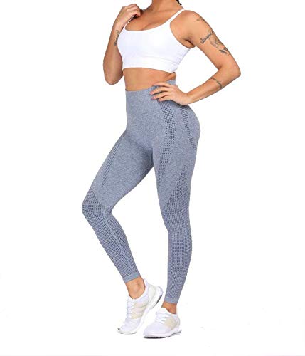 CrisKat Chándal mujer Conjunto deportivo mujer Conjunto Cintura Alta Leggings para Running Fitness Yoga Leggings (Conjunto Azul, S)