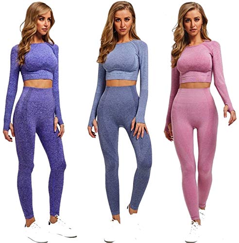 CrisKat Chándal mujer Conjunto deportivo mujer Conjunto Cintura Alta Leggings para Running Fitness Yoga Leggings (Conjunto Azul, S) CrisKat Chándal mujer Conjunto deportivo mujer Conjunto Cintura Alta Leggings para Running Fitness Yoga Leggings (Conjunto Azul, S)