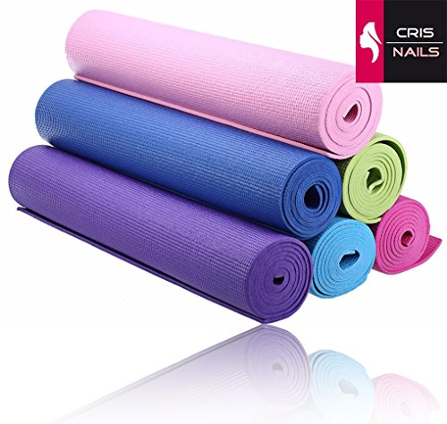 Crisnails® Esterilla Fitness de Ejercicio, Alfombra de Yoga, Colchoneta de Gimnasia, Fino y Suave, Plegable y Fácil de Transportar, Tamaño de 173cm x 61cm, 6 Colores (Azul) Crisnails® Esterilla Fitness de Ejercicio, Alfombra de Yoga, Colchoneta de Gimnasia, Fino y Suave, Plegable y Fácil de Transportar, Tamaño de 173cm x 61cm, 6 Colores (Azul)