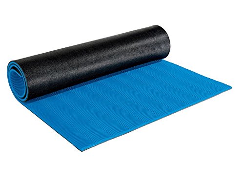 Crivit® Fitness – Colchoneta esterilla de yoga, gimnasia, L 150 cm x B 70 cm, grosor 1 cm, color azul/gris oscuro