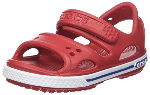 Crocs Crocband II Sandal PS K, Sandalias Unisex Niños, Rojo (Pepper/Blue Jean), 25/26 EU