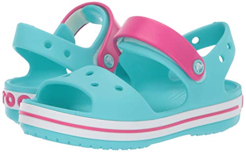 Crocs Crocband Sandal Kids, Sandalias Unisex Niños, Azul (Pool/Candy Pink 4FV), 24/25 EU