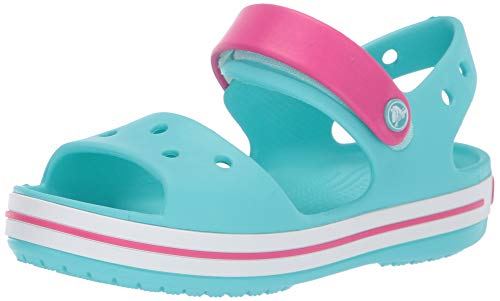 Crocs Crocband Sandal Kids, Sandalias Unisex Niños, Azul (Pool/Candy Pink 4FV), 24/25 EU