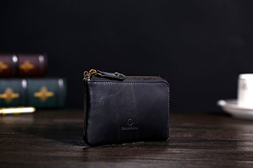 Cronus y Rhea® | Funda de Lujo Hecha de Cuero Exclusivo (Aeacus) | Llavero - Caja dominante - Titular de la Clave | Cuero Real | con Elegante Caja de Regalo | Hombres - Mujeres (Negro)