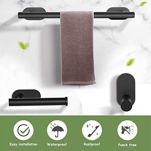 CROSOFMI Toallero Adhesivo Portarollos Papel Higienic Ganchos Adhesivos para Pared Accesorios BaƱo Sin Taladro Set Acero Inossidabile(Negro) CROSOFMI Toallero Adhesivo Portarollos Papel Higienic Ganchos Adhesivos para Pared Accesorios BaƱo Sin Taladro Set Acero Inossidabile(Negro)