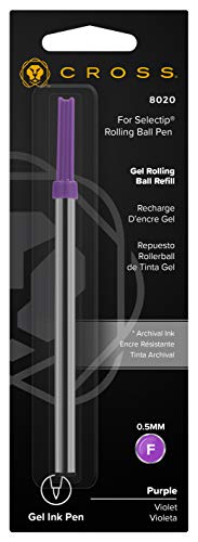 Cross 8020 Selectip - Mina de bolígrafo (tinta de gel, 0,5 mm), color morado Cross 8020 Selectip - Mina de bolígrafo (tinta de gel, 0,5 mm), color morado