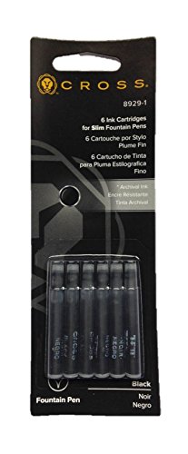 Cross 8929-1 - Pack de 6 cartuchos de tinta para pluma, color negro