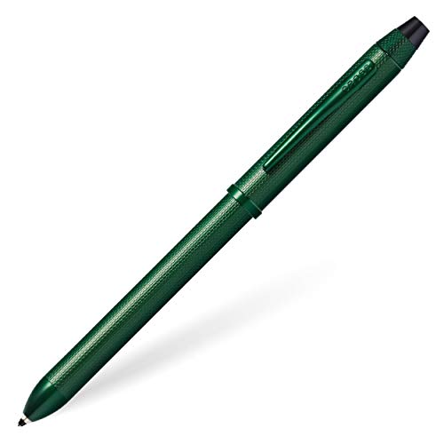 Cross Tech3+ Matte Green Chemically Etched Engraved Finish w/Matte Green PVD Appointments Multi Function Pen