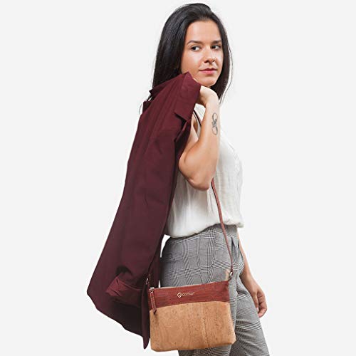 Crossbody Bag Women - Vegan Handbag Cross-Body - Cork Purse - Red Cork Handbag