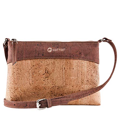 Crossbody Bag Women - Vegan Handbag Cross-Body - Cork Purse - Red Cork Handbag