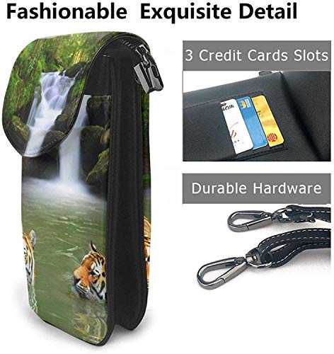 Crossbody teléfono celular bolso siberiano Tigres en agua cascada pequeña Crossbody Bolsas de las mujeres pu bolso de hombro bolso Crossbody teléfono celular bolso siberiano Tigres en agua cascada pequeña Crossbody Bolsas de las mujeres pu bolso de hombro bolso