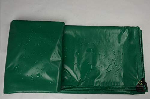 CROSYO 1pc 420 g/m² múltiples tamaños de Verde Impermeable al Aire Libre de PVC Lona de la Cubierta, la Lluvia Lona, ​​Lona de camión.Carpa Material del paño (Color : 4m x 6m)
