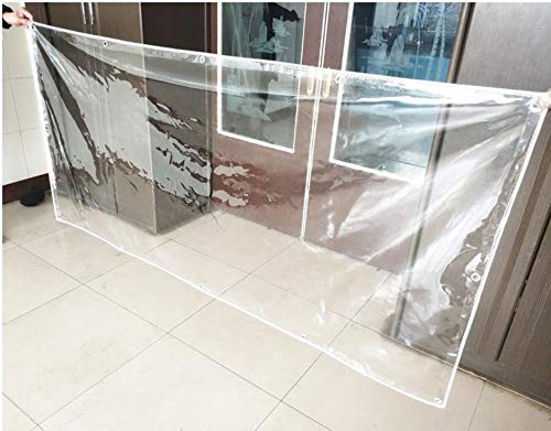 CROSYO 1pc múltiples de tamaño Completo 100% Transparente Trapaulin Cubierta Exterior, Impermeable de PVC Cubierta del paño, Lluvia Tarp, a Prueba de Viento Cortina (Color : 3m x 5m)