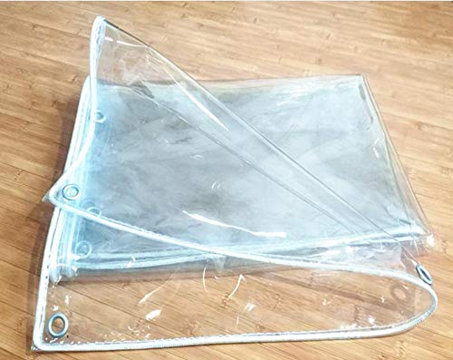 CROSYO 1pc múltiples de tamaño Completo 100% Transparente Trapaulin Cubierta Exterior, Impermeable de PVC Cubierta del paño, Lluvia Tarp, a Prueba de Viento Cortina (Color : 3m x 5m)