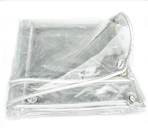 CROSYO 1pc múltiples de tamaño Completo 100% Transparente Trapaulin Cubierta Exterior, Impermeable de PVC Cubierta del paño, Lluvia Tarp, a Prueba de Viento Cortina (Color : 3m x 5m)