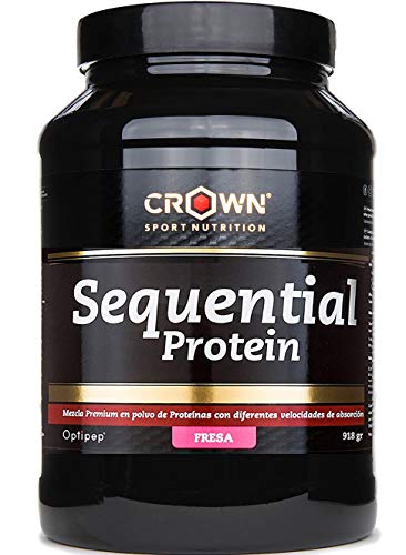 Crown Sport Nutrition Sequential Protein, Suplemento de proteína para antes de dormir para Deportistas, Sabor de Fresa - 918 gr Crown Sport Nutrition Sequential Protein, Suplemento de proteína para antes de dormir para Deportistas, Sabor de Fresa - 918 gr