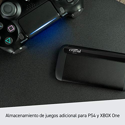 Crucial CT2000X8SSD9 X8 2 TB SSD portátil – de hasta 1050 MB/s – USB 3.2 – Unidad de estado sólido externa USB-C, USB-A