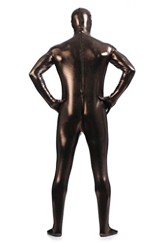 Crystally Traje de Disfraces de Halloween Traje de Cuerpo Completo Segundo Traje de Piel Zentai metálico Brillante para Body de Licra Unisex para Hombre y Mujer Traje de Spandex Zentai