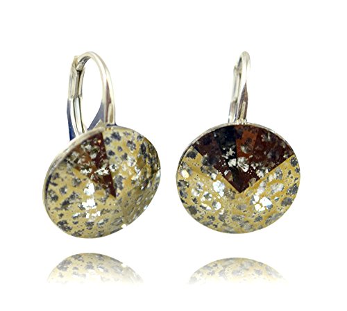 Crystals & Stones * Gold Patina * * * Rivoli * 14 mm - Bonitos pendientes para mujer con cristales de Swarovski Elements - Maravillosos pendientes con caja de regalo Crystals & Stones * Gold Patina * * * Rivoli * 14 mm - Bonitos pendientes para mujer con cristales de Swarovski Elements - Maravillosos pendientes con caja de regalo