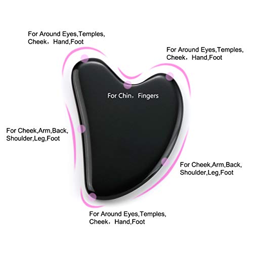 CrystalTears Juego de 3 rodillos de obsidiana Gua Sha para masajes faciales, antienvejecimiento, rejuvenece la cara y la piel del cuello CrystalTears Juego de 3 rodillos de obsidiana Gua Sha para masajes faciales, antienvejecimiento, rejuvenece la cara y la piel del cuello