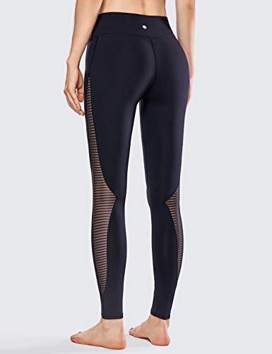 CRZ YOGA - Malla Pantalones Deportivos Elastico Cintura Media Fitness Yoga para Mujer -71cm Negro - R426 42 CRZ YOGA - Malla Pantalones Deportivos Elastico Cintura Media Fitness Yoga para Mujer -71cm Negro - R426 42