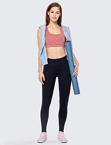 CRZ YOGA - Malla Pantalones Deportivos Elastico Cintura Media Fitness Yoga para Mujer -71cm Negro - R426 42 CRZ YOGA - Malla Pantalones Deportivos Elastico Cintura Media Fitness Yoga para Mujer -71cm Negro - R426 42