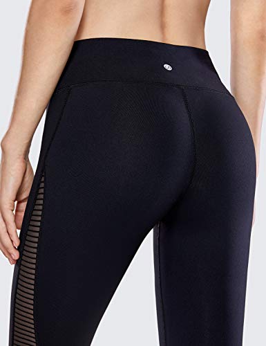 CRZ YOGA - Malla Pantalones Deportivos Elastico Cintura Media Fitness Yoga para Mujer -71cm Negro - R426 42 CRZ YOGA - Malla Pantalones Deportivos Elastico Cintura Media Fitness Yoga para Mujer -71cm Negro - R426 42